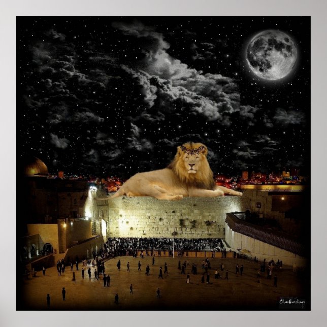 Löwe von Juda Western Wall Poster (Vorne)