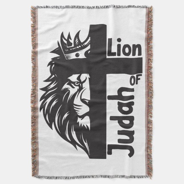 Löwe von Judah Bold Half Löwe Halbkreuz Christlich Decke (Vorderseite Vertikal)