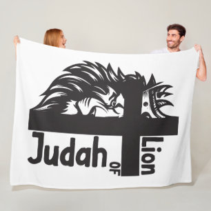 Löwe von Judah Bold Half Löwe Halbkreuz Christlich Fleecedecke