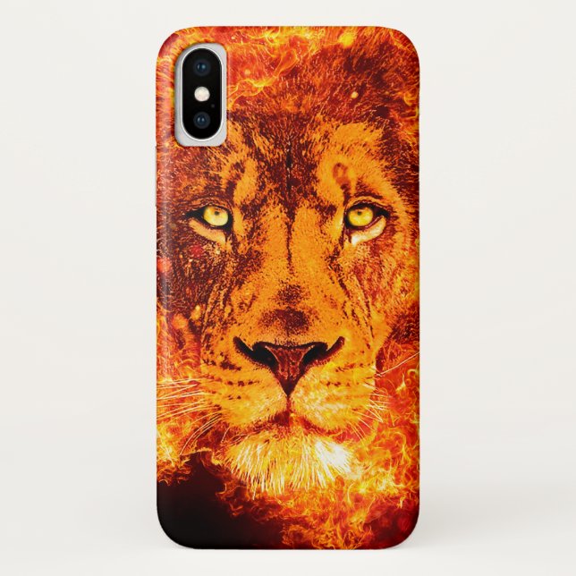 Löwe von Judah Flaming Red Case-Mate iPhone Hülle (Rückseite)