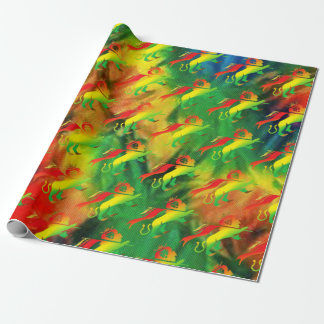 Löwe von Judah in Rasta-Farben, Hintergrund der ge Geschenkpapier