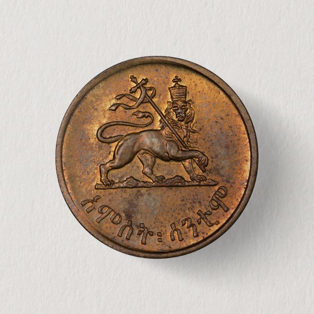 Löwe von Judah Jah Rastafari Reggae Rasta Button (Vorderseite)