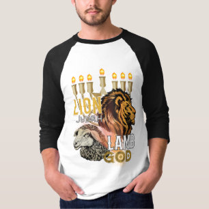 Löwe von Judah Lamm Gottes 3/4 Sieb der Menschen T-Shirt