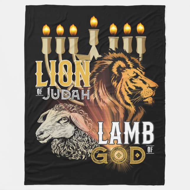 Löwe von Judah Lamm Gottes Fleeceblanket Fleecedecke (Vorderseite)