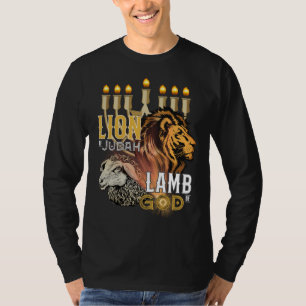 Löwe von Judah Lamm Gottes langen Sieb der Mensche T-Shirt