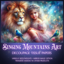 Löwe von Judah mit Mädchen-Dekoupage