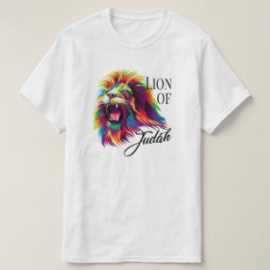 Löwe von Judah Multicolor Christliche biblische T-Shirt
