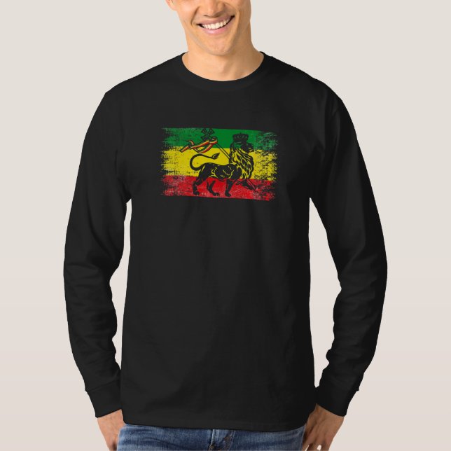Löwe von Judah Rasta Äthiopian Reggae Altes Äthiop T-Shirt (Vorderseite)