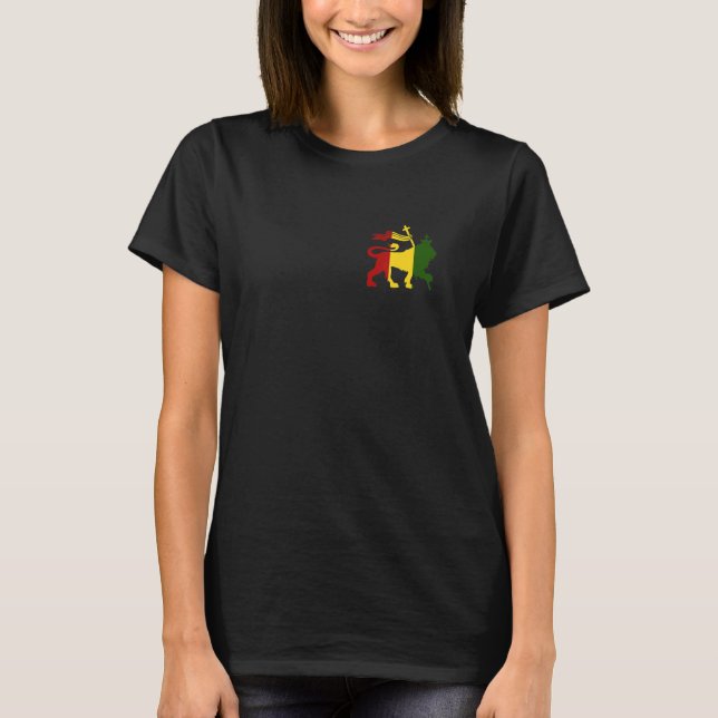 Löwe von Judah Reggae Rastafari Äthiopisches Hebrä T-Shirt (Vorderseite)