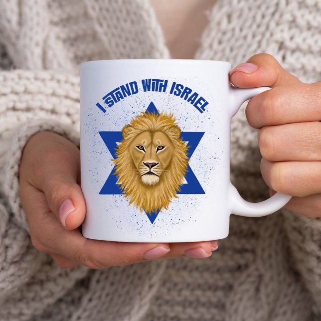 Löwe von Judah Star von David . Ich stehe zu Israe Kaffeetasse (Von Creator hochgeladen)