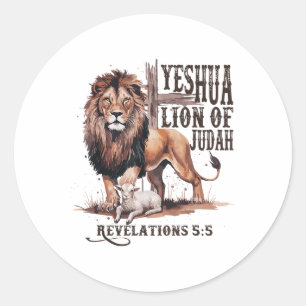 Löwe von Judah Yeshua Jesus Bible Religious Christ Runder Aufkleber