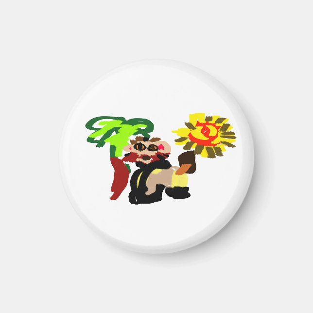 Löwe warm Blüte  Magnet (Vorne)