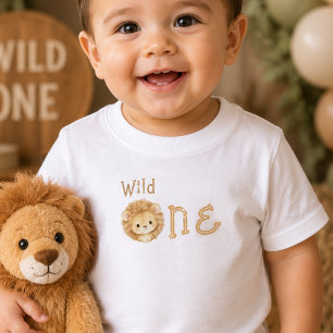 Löwe Wild One First Birthday Baby Junge T-Shirt