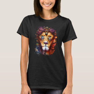 Löwe Wilde Katze Bunter Tier König Dschungel T-Shirt