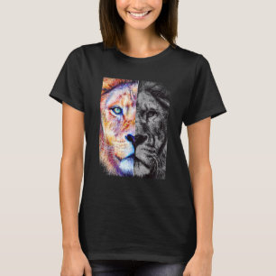 Löwe Wilde Katze Farbige Tier König Dschungel Moti T-Shirt
