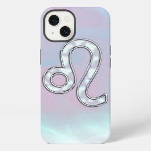 Löwe-Zeichen im Stil von Pastell-Perlmutt iPhone Hülle