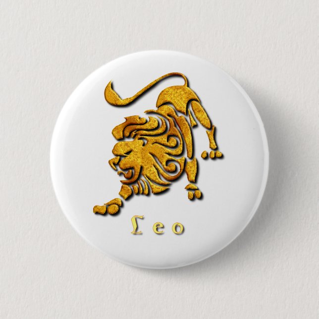 Löwe-Zeichen-rundes Button (Vorderseite)