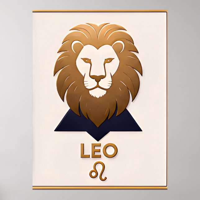 Löwe-Zodiac-Dekor Astrologie-Geschenk Poster (Vorne)