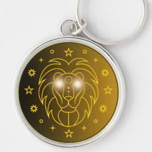 Löwe-Zodiac-Emblem Minimales Himmelssymbol Schlüsselanhänger