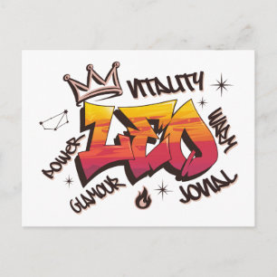 Löwe Zodiac Graffiti Postkarte