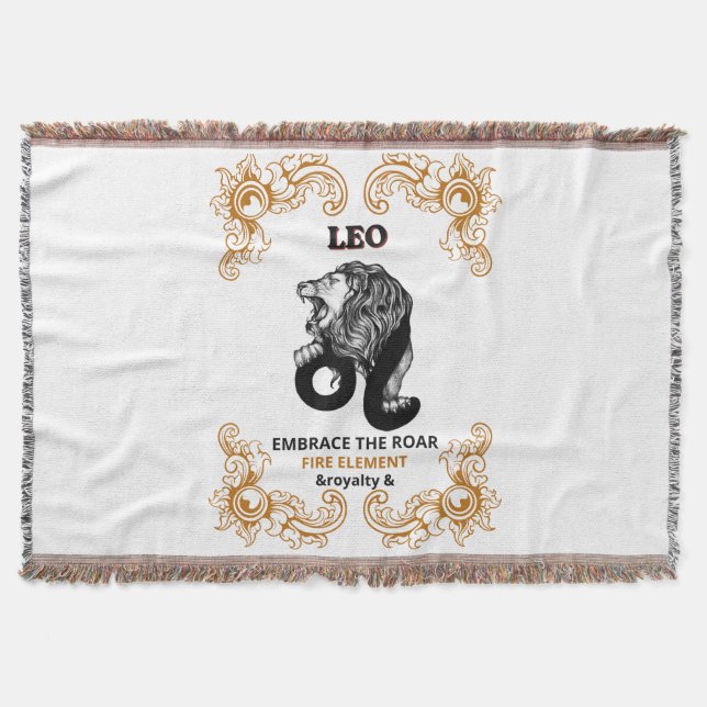 Löwe Zodiac Königlichkeit | Umarme das Feuer Eleme Decke (Vorderseite)