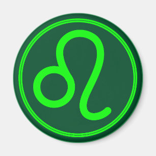Löwe-Zodiac-Symbol grüner Kontrast Magnet