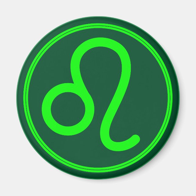 Löwe-Zodiac-Symbol grüner Kontrast Magnet (Vorne)