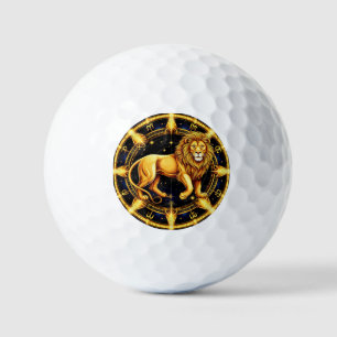 Löwe-Zodiac-Symbol über dem himmlischen Sternenhin Golfball
