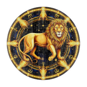Löwe-Zodiac-Symbol über himmlischem Sternenhinterg Schneidebrett