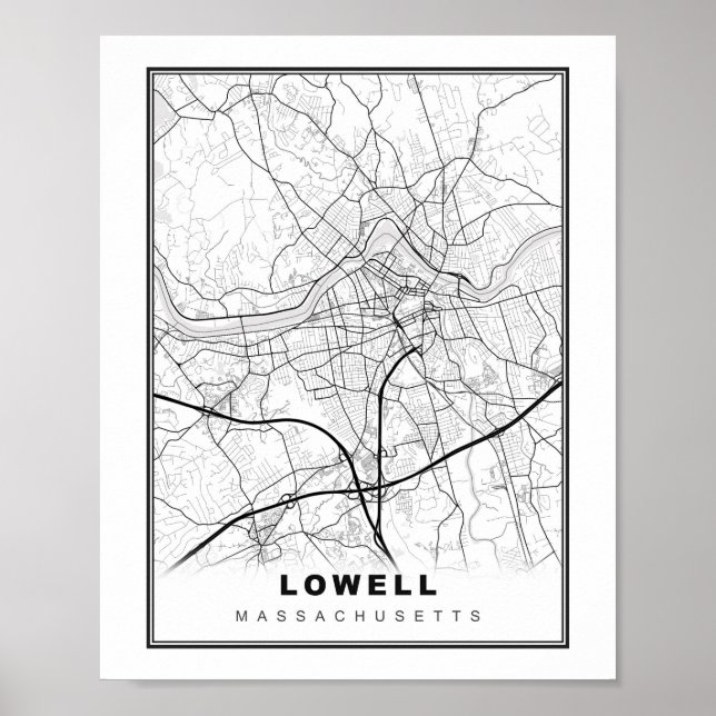 Lowell-Karte Poster (Vorne)
