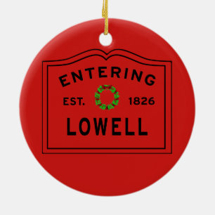 Lowell, MA Vacances en céramique ornement