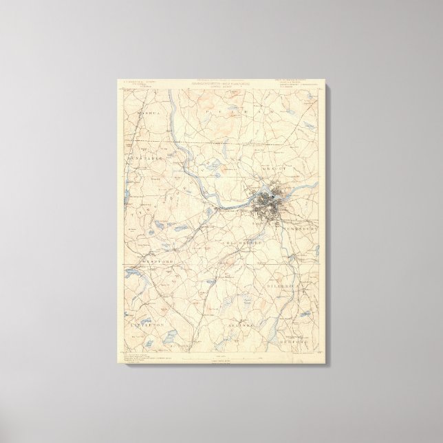 Lowell, Massachusetts Leinwanddruck (Vorderseite)