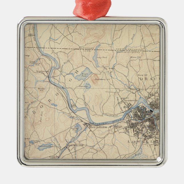 Lowell, Massachusetts Silbernes Ornament (Vorne)