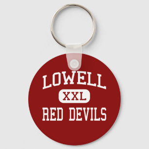Lowell - rote Teufel - Highschool - Lowell Indiana Schlüsselanhänger
