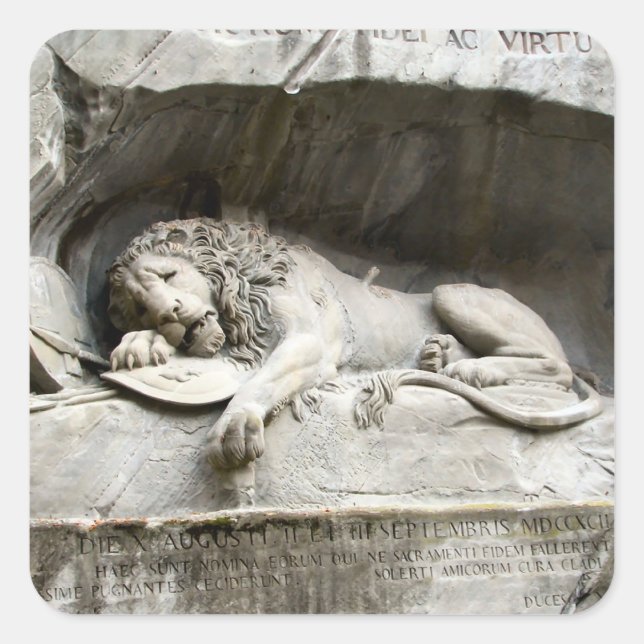 Löwemonument, Luzerne Quadratischer Aufkleber (Vorderseite)
