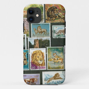 Löwen auf Briefmarken iPhone 11 Hülle
