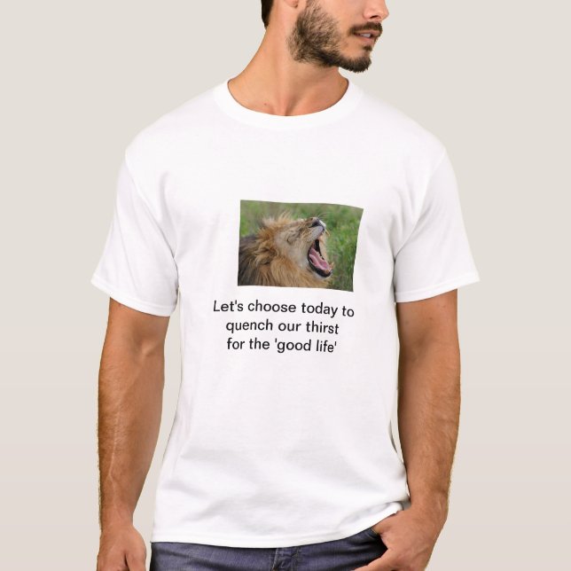Löwen begegnen T - Shirt Schöne Tiergarnitur (Vorderseite)