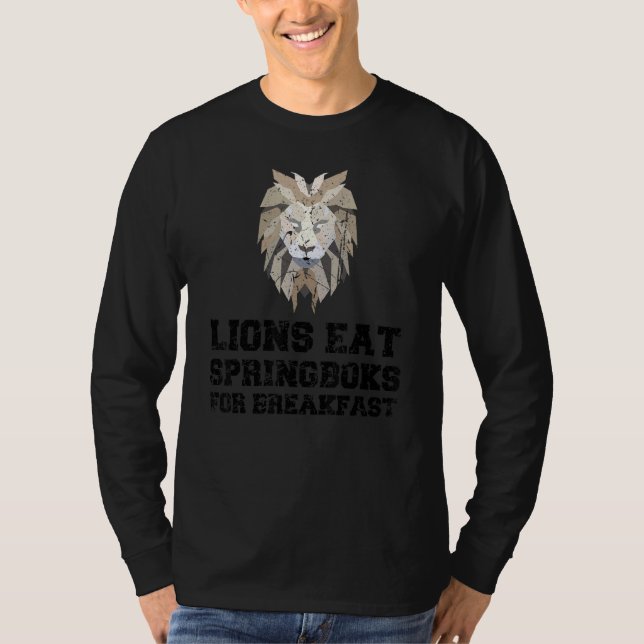 Löwen essen Springboks zum Frühstück Britische Löw T-Shirt (Vorderseite)