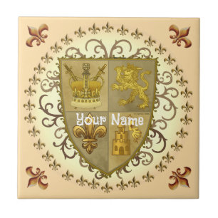 Löwen-Familienwappen Nachname Fliese