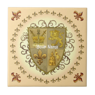 Löwen-Familienwappen Nachname Fliese