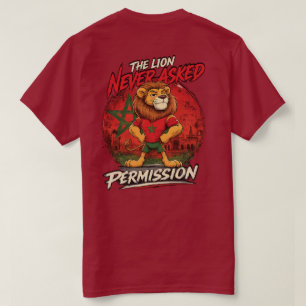 Löwen-Fan-T-Shirt Marokko Fußball lustig T-Shirt
