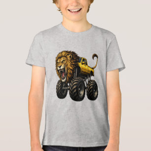 Löwen-Geländewagen-Monstertruck Tri-Blend Shirt