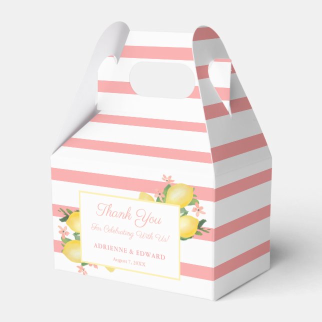Löwen Gelb und Rosa Wasserfarben Kinderdusche Geschenkschachtel (Vorderseite)