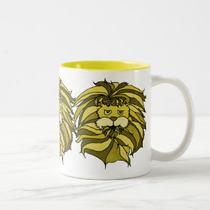 Löwen im Gelb Zweifarbige Tasse