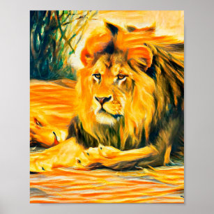 Löwen in der Erholung Poster