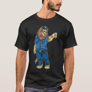 Löwen-Kopien-Sonnenbrille Polizei T-Shirt