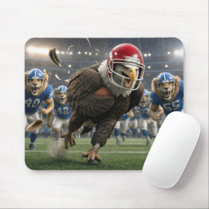 Löwen laufen hinter einem Adler mit einem Football Mousepad