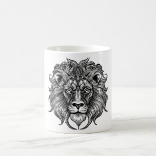 Löwen-Linienkunst Kaffeetasse
