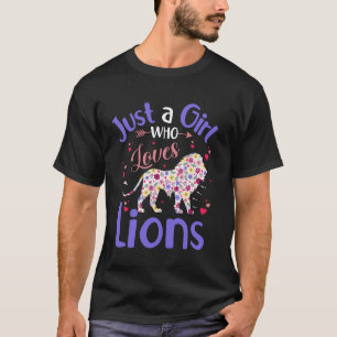 Löwen mit Blumenmuster Mädchen Frauen Ein Mädchen T-Shirt