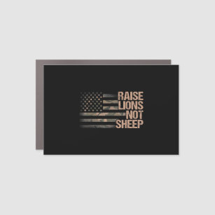 Löwen nicht Schafe anheben - Patriotische Lion US  Auto Magnet